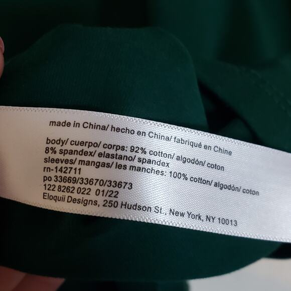 Eloquii Green Eden Off the Shoulder Long Sleeve Stretch Sheath Dress Plus 22W - Picture 7 of 8